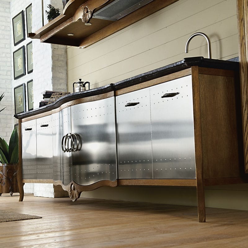 Секционная кухня из нержавеющей стали и дерева Marchi Cucine New Classic ARCH-00094045 - Вид №3