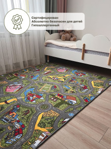91120873 Ковер Детский городок полиамид 150х300см зеленый STLM-0492514 AVALON CARPET