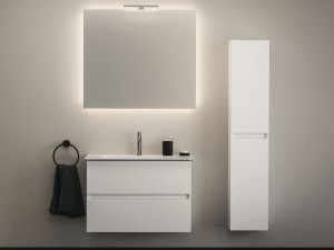 Деревянная подвесная колонна для ванной комнаты с дверями