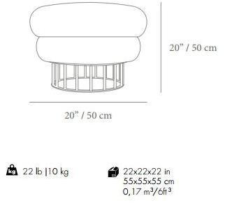 Mambo Unlimited Ideas Круглый пуф из ткани sun-id-1347283 - Вид №3