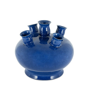 201054-94 ABHIKA ВАЗА ТЮЛЬПАН ГЛАЗИРОВАННАЯ DK.BLUE