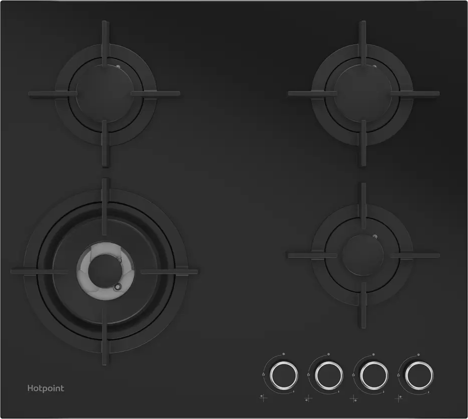 88944119 Газовая варочная панель Hotpoint HG 62I/BK 59 см 4 конфорки цвет черный STLM-0877788