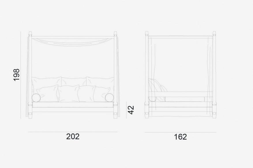 Gervasoni Садовый диван с балдахином из тикового дерева Gervasoni outdoor sun-id-1500624 - Вид №3