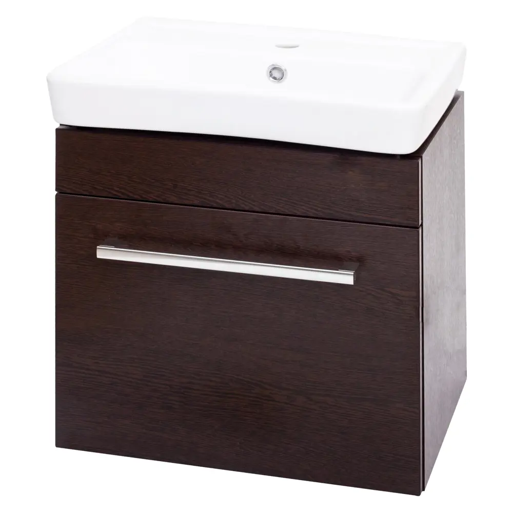 Тумба под раковину подвесная Aquaton Поль 50 см цвет венге АКВАТОН STLM-2068568 - Вид №1