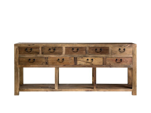 Рециркулированная деревянная прямоугольная консоль с ящиками