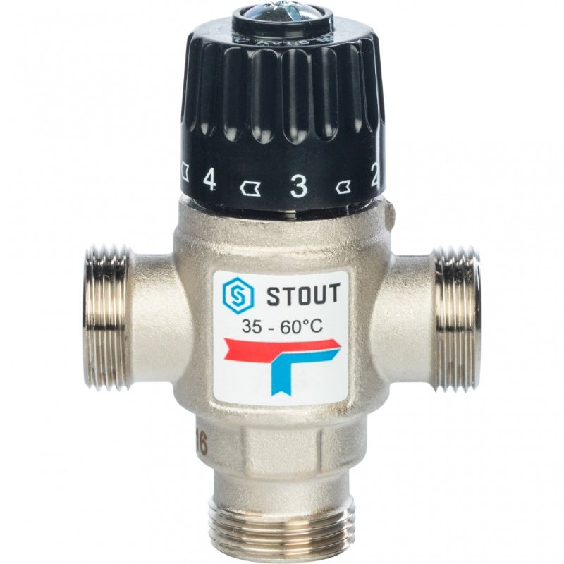 Термостатический смесительный клапан 1" STOUT НР 35-60°С 1,6 KV SVM0020166025 - Вид №2
