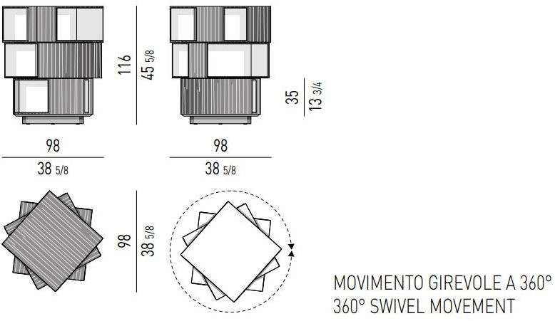 Minotti Стеллаж деревянный поворотный в современном стиле sun-id-1349900 - Вид №2