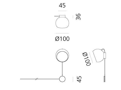 Металлический настенный светильник с вилкой Artemide Ixa ARCH-00148176 - Вид №7