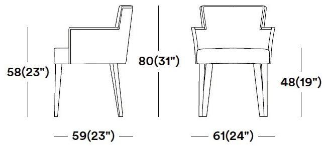 Tirolo Стул из массива дерева и ткани с подлокотниками London 016 sa - Вид №11