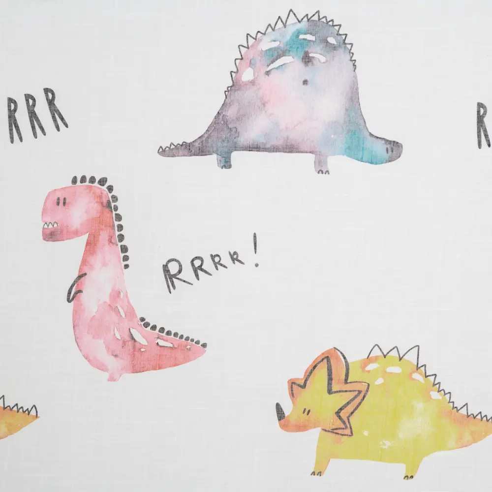 Тюль на ленте «Динозавры» 250x280 см полиэстер цвет белый GARDEN STLM-2092116 - Вид №1