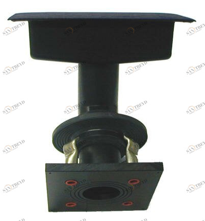 SANIT AKAL10021 Канал слив ПЭ, под углом 45 °, односторонний фланец, муфта анкеры из нержавеющей стали V4A 