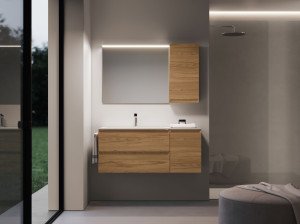 Подвесной шкаф с одной раковиной