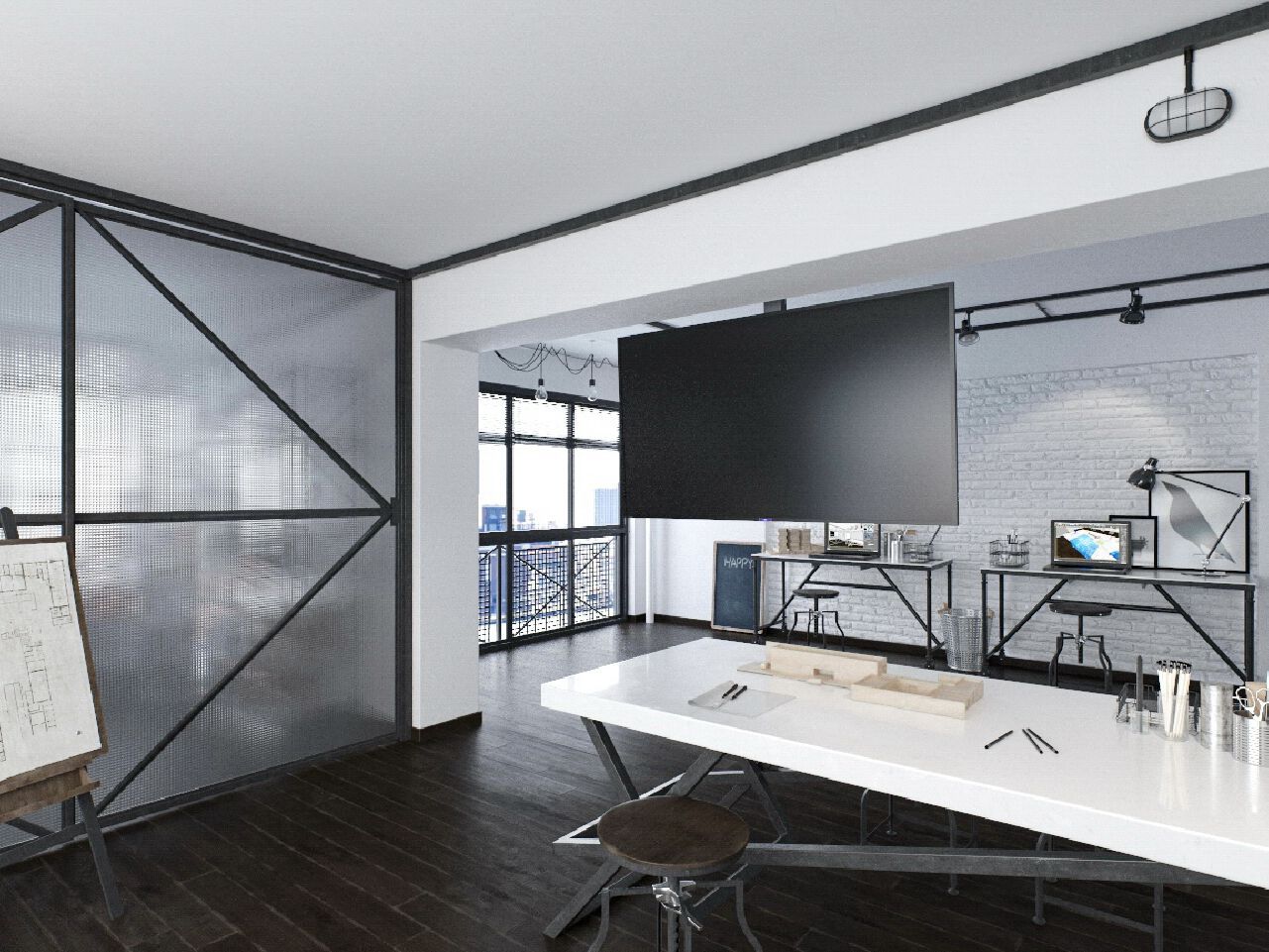 Потолочная подставка для телевизора с электроприводом Maior ARCH-00025400 - Вид №5