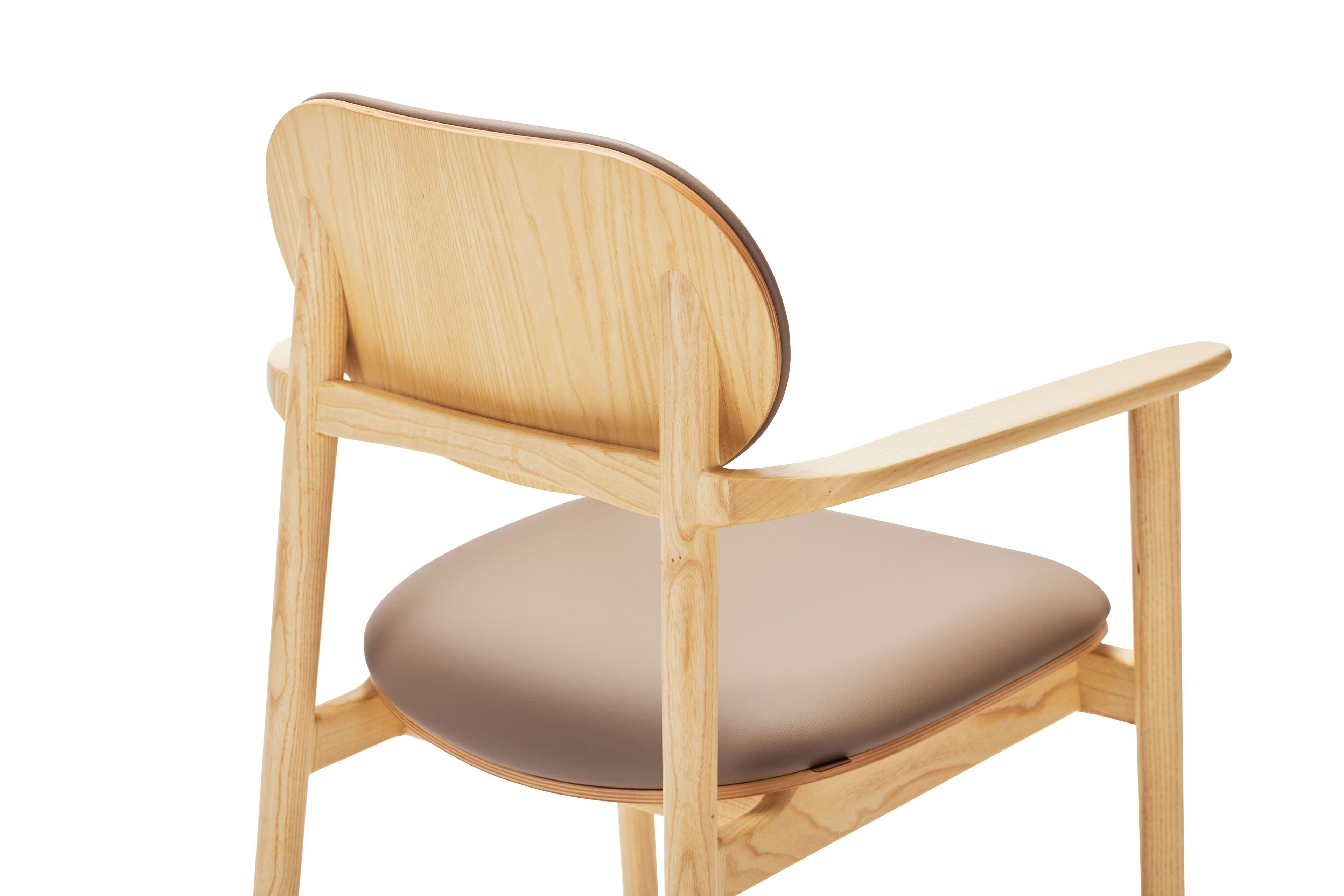 Стул из кожи и ясеня с подлокотниками Papell Design Zoe ARCH-00019295 - Вид №1