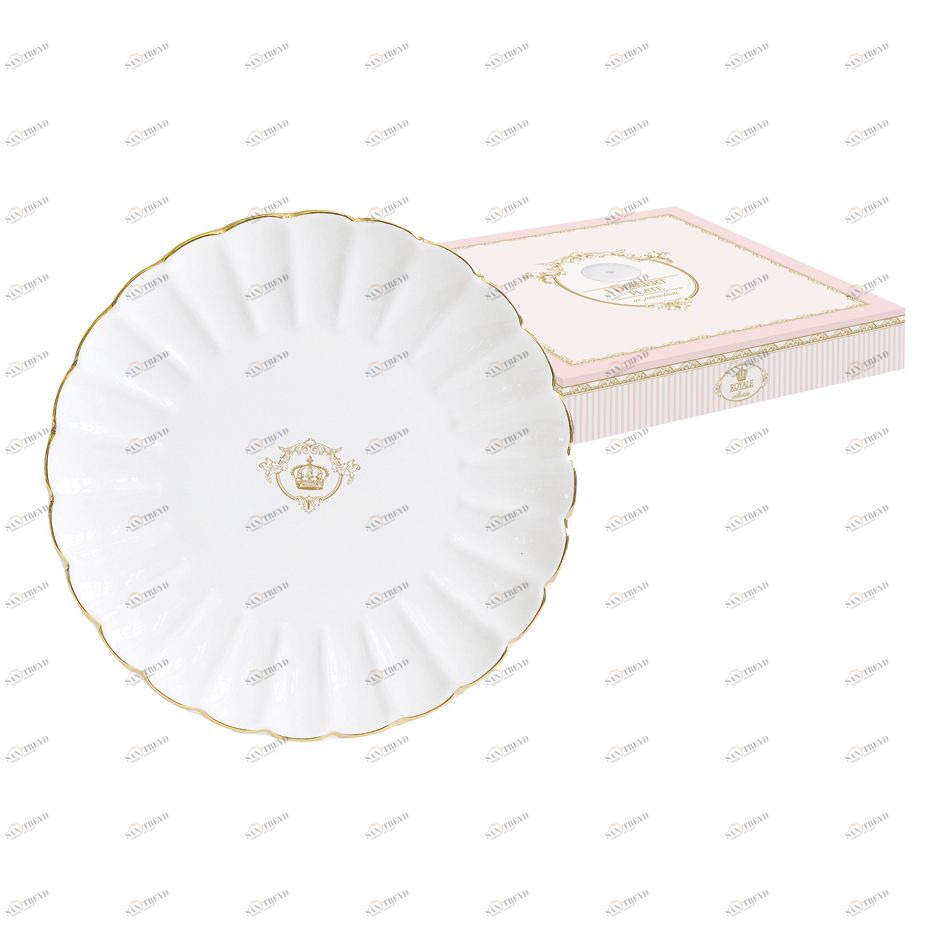 Тарелка фарфоровая белая десертная "Роял" EASY LIFE РОЯЛ 00-3946722 Белый 