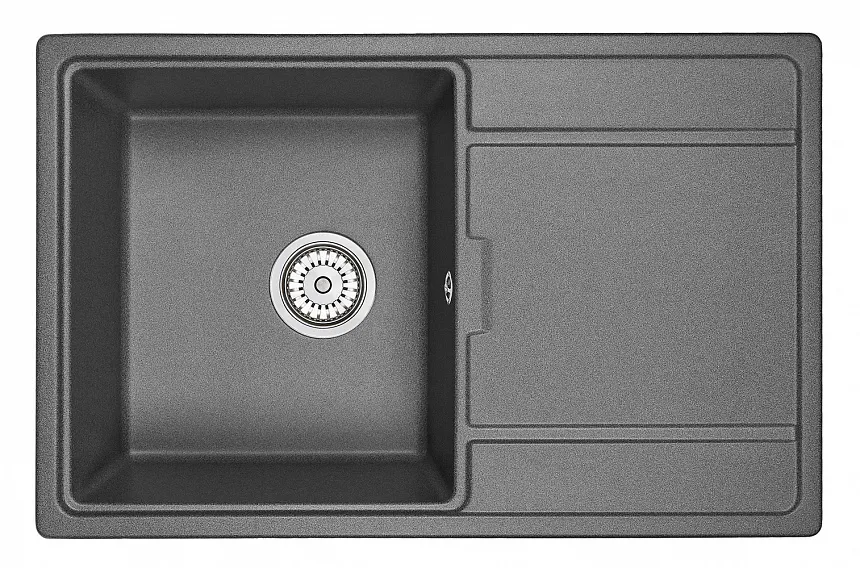 7804, ГРАФИТ (ЧЁРНО-СЕРЫЙ), кухонная мойка, кварц GRANULA 7804-ST193 - Вид №1
