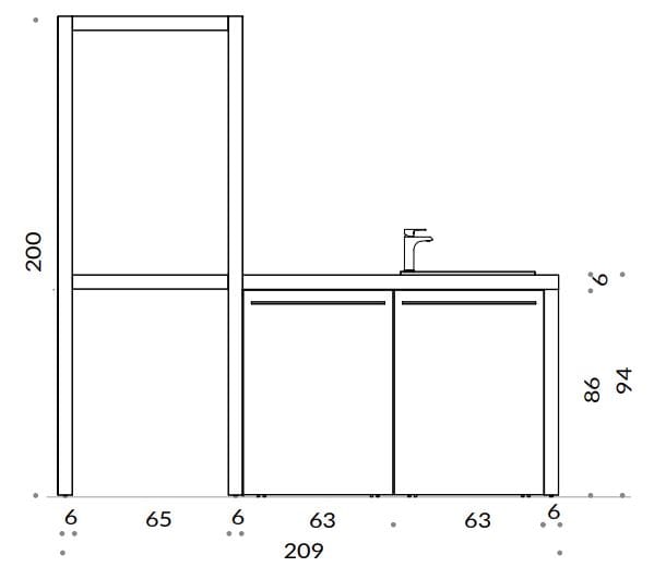 Шкаф для белья с распашными дверцами для стиральной машины Gruppo Geromin магазин ARCH-00130855 - Вид №2