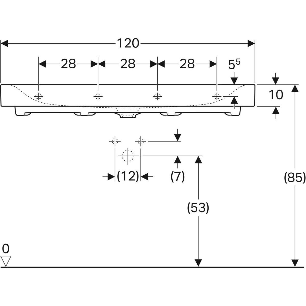 Прямоугольная двойная раковина из керамогранита Geberit Citterio ARCH-00122428 - Вид №3