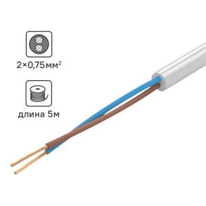 Провод TDM Electric ПВС 2х0.75 для подключения электрооборудования 84574133