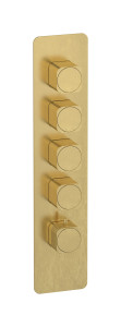 External part of thermostatic 4 ways, square plate, vertical, Coral handle WE ARE IB eua416onneo_2 Natural Brass Aqua