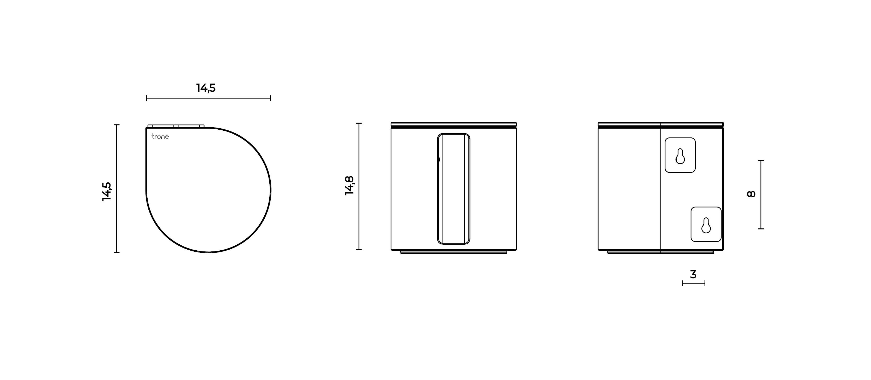 Держатель для туалетной бумаги, туалетная щетка и мусорное ведро Trone Trium ARCH-00134921 - Вид №1