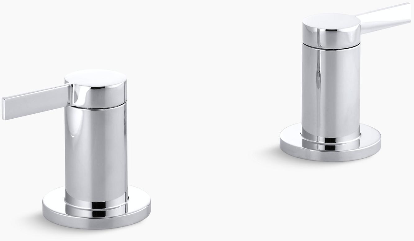 KOHLER Stillness Трим клапана для ванны с высоким расходом для настенного или настенного монтажа с ручками рычага, только ручки, клапан в комплект не входит K-T955-4-BN  - Вид №1
