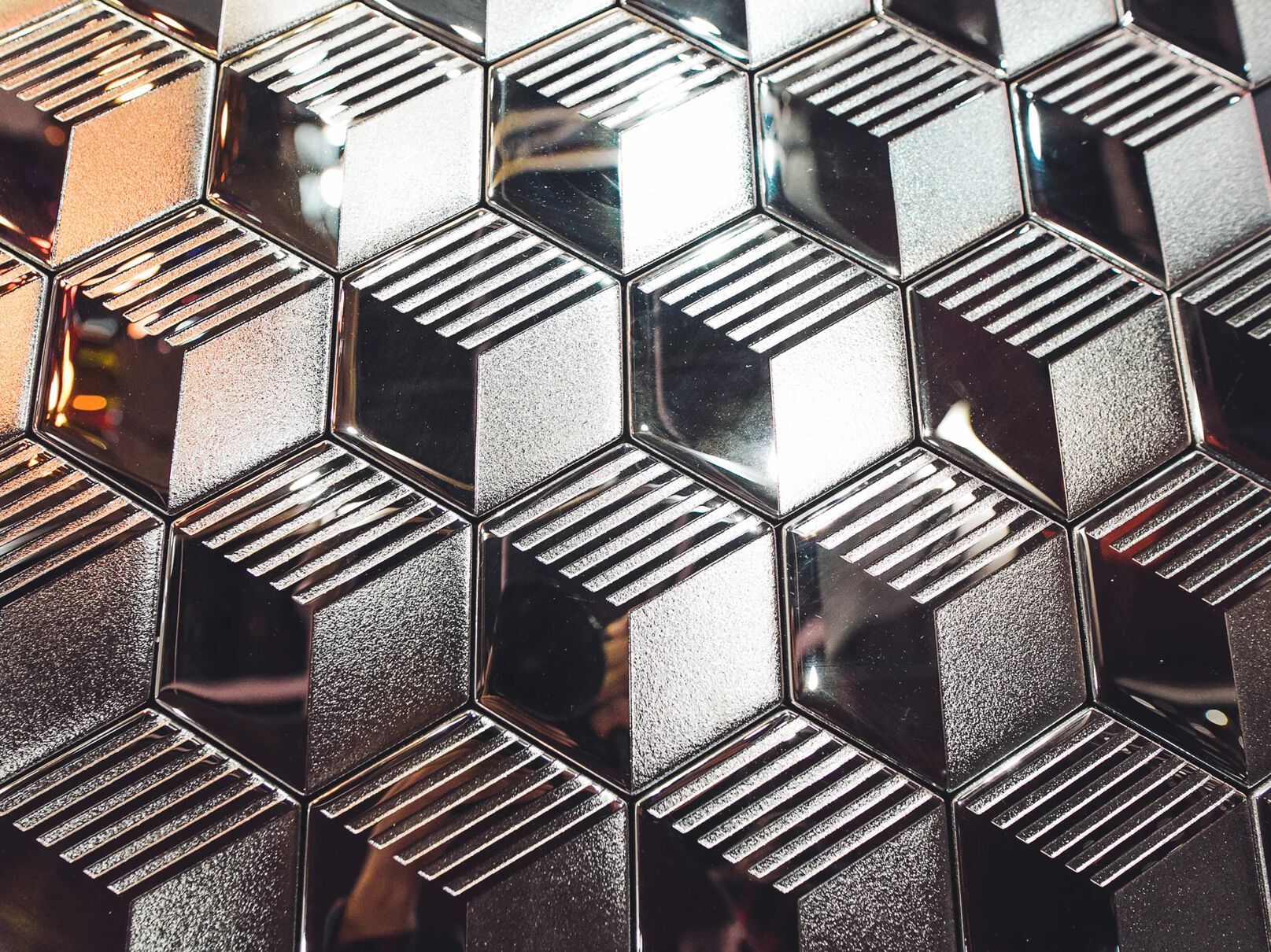 Декоративная стеклянная панель PlusObject HEXAGON ARCH-00143798