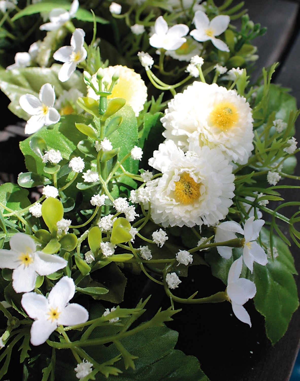 3163 708 a3 Искусственный венок 'daisy / bellis', Ø 28 см, бело-зеленый H-andreas  - Вид №3