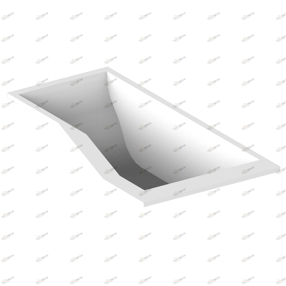 B10-B506 Встраиваемая ванна ASTRELLE DOUCHE 170 x 90 x 60 см, душ с правой стороны, без донного клапана Thg-paris Встраиваемые ванны Матовый белый 