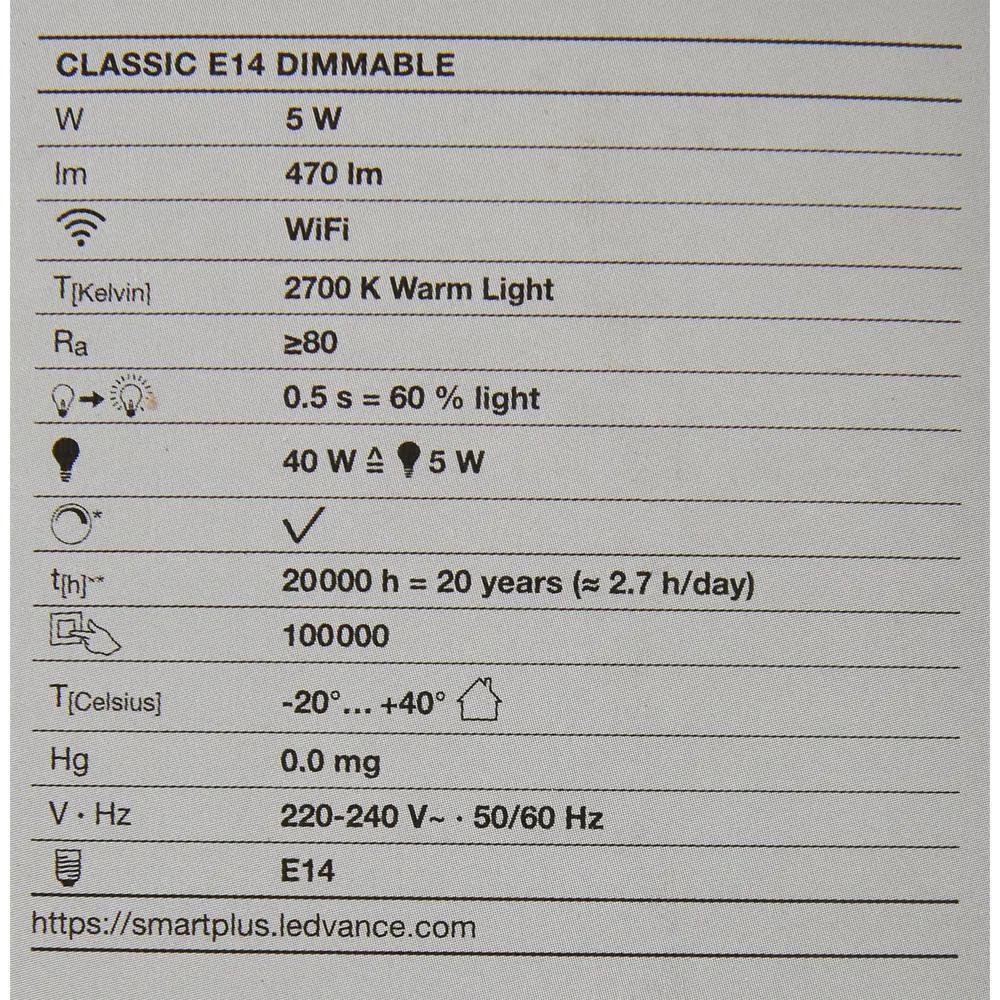 Лампа умная светодиодная Wi-Fi Osram Smart Plus E14 220-240 В 5 Вт шар малый матовая 470 лм теплый белый свет 89143910 STLM-2002666 LEDVANCE  - Вид №5