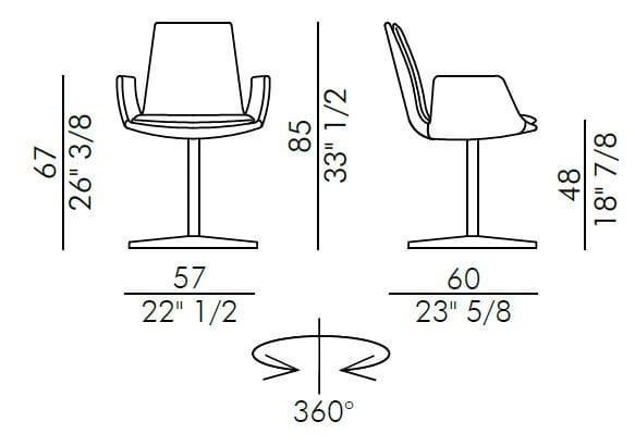 Кожаный стул с подлокотниками EFORMA Lara ARCH-00146888 - Вид №2