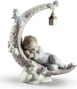 10668986 LLADRO Фигурка Lladro "Спящий на луне" 15x18см Фарфор