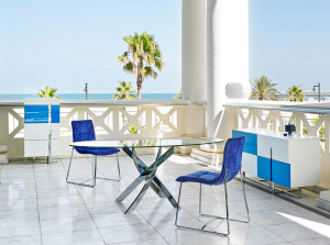 063194 Стол обеденный стеклянный Ø120 Angel Cerda F2133