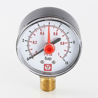 VT.TM50.D.02 Манометр с нижним подключением VT.TM50.D Valtec 50 мм, 1/4", 0-10 бар, нижнее подключение  - Вид №2
