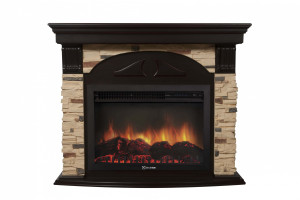 15697010 Портал камень сланец натуральный, шпон темный дуб Firelight Torre 30S