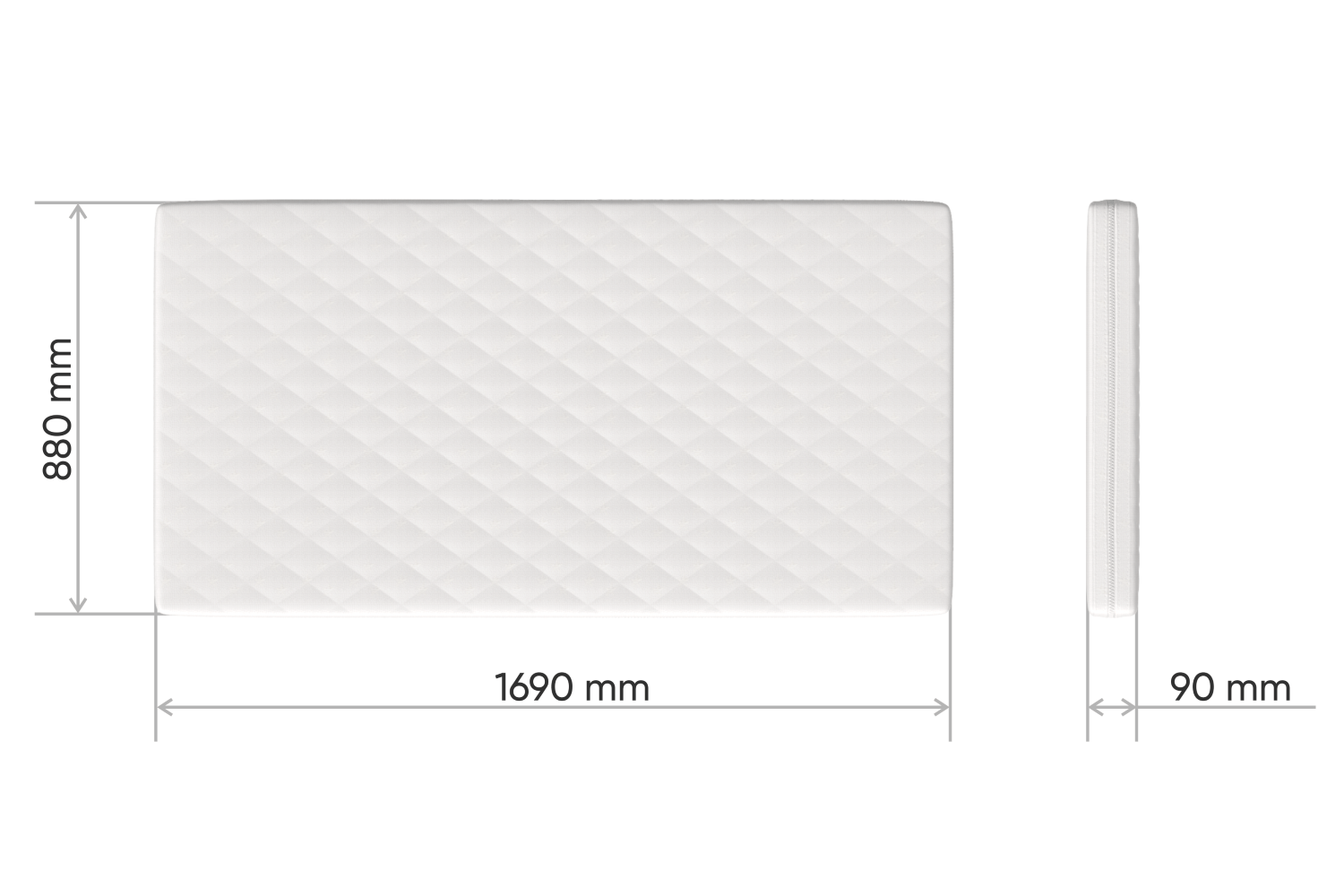 Матрас для кровати-чердака 88х169х9 см Line M кокос/eco-foam ELLIPSE ELLIPSE LINE 00-3951322 Белый Santreyd  - Вид №2