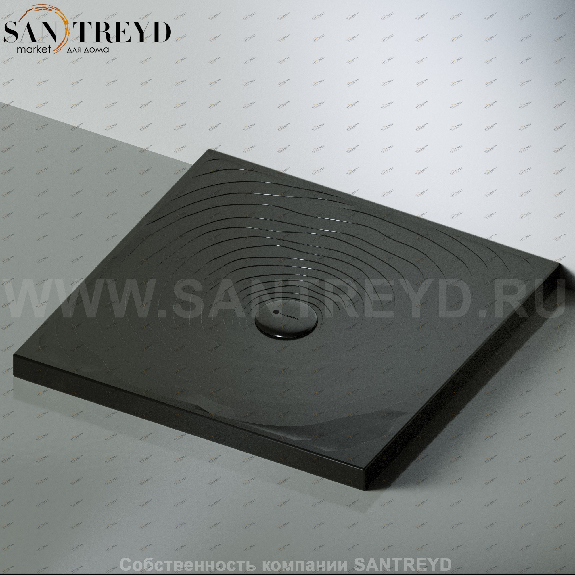 Flaminia WATER DROP Душевой поддон 100 см черный DR8010.9017 Ceramica Flaminia DR80109017