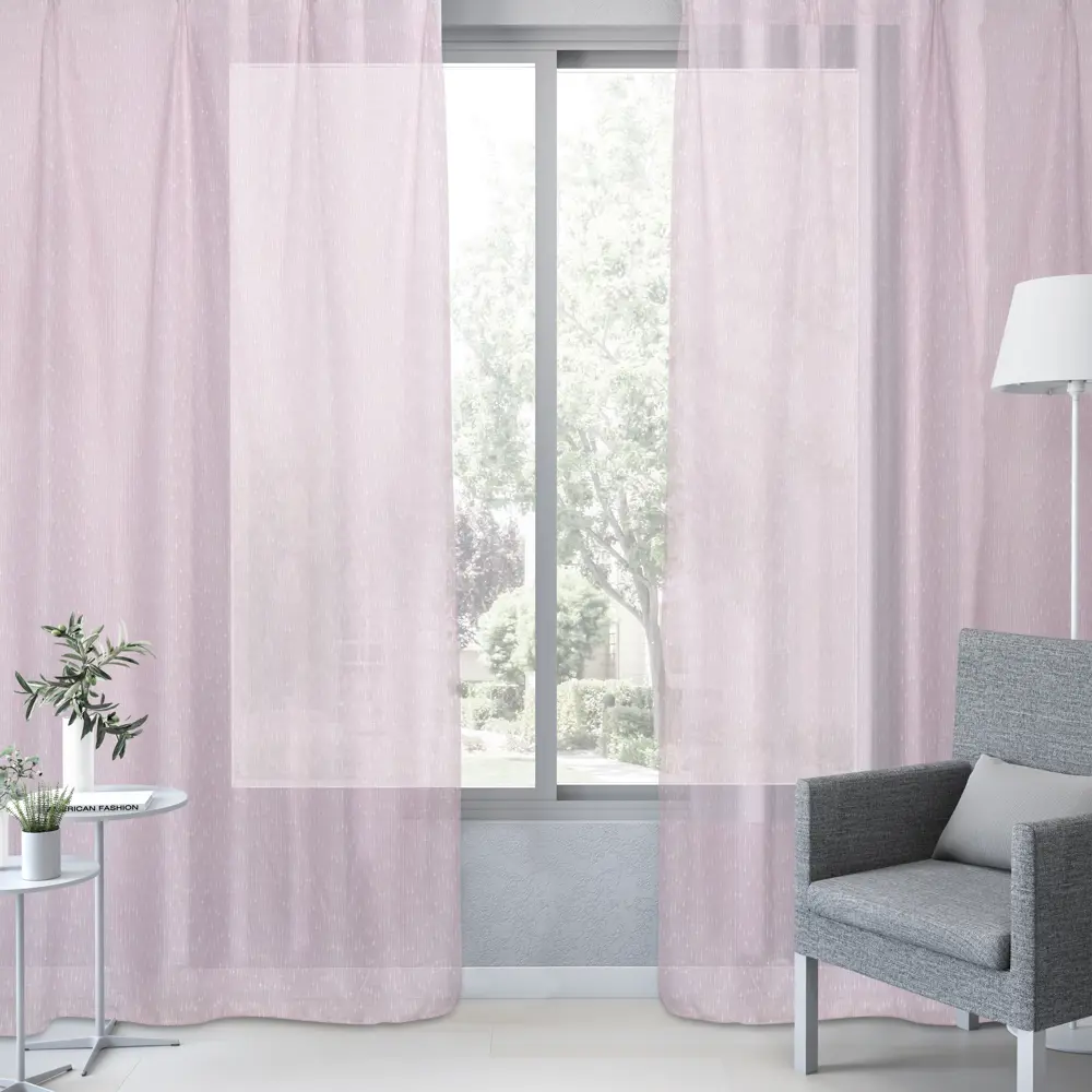 Тюль на ленте Sebela 250x280 см цвет розовый 83406972 STLM-2053134 INSPIRE  - Вид №3