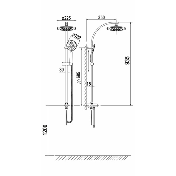 AGD 25.1147 C  Душевая колонна  ARGO kran agd251147c - Вид №1