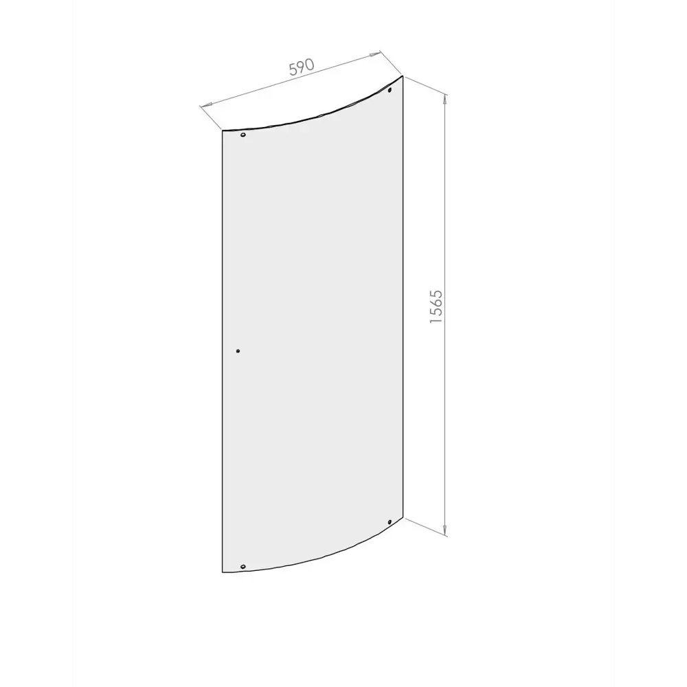 Стекло для распашной душевой двери Domani-Spa Simple 1/4 круга высокий поддон прозрачное 90x90 см STLM-2115256