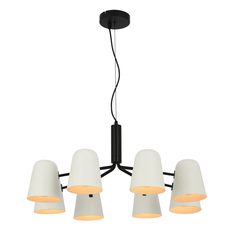 Люстра подвесная Talica 8 ламп 24 м² цвет черный/белый KREAFORTA STLM-2028040 - Вид №1