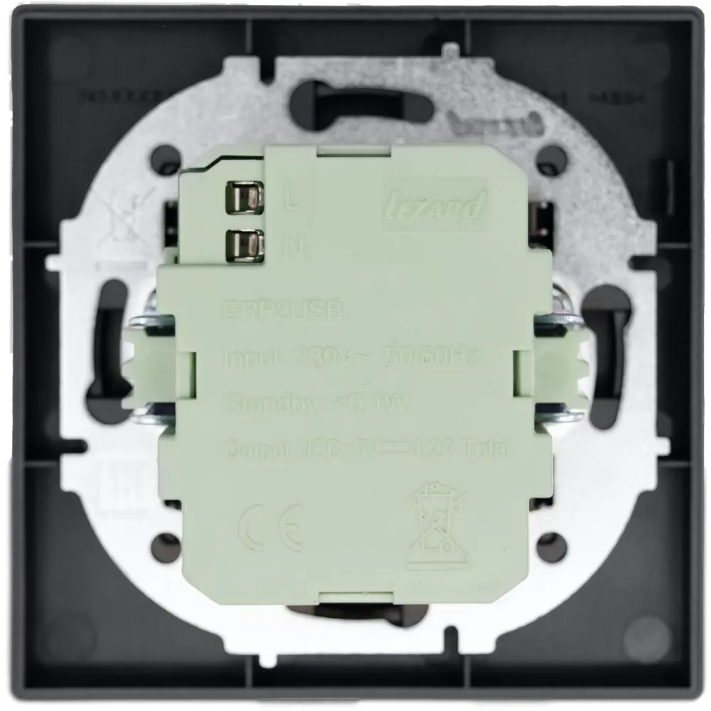 Розетка двойная USB встраиваемая Osen цвет серый 89424792 STLM-2137299 LEZARD - Вид №6