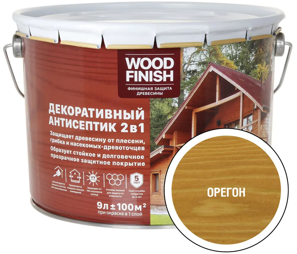 91538412 Антисептик для дерева Wood Finish 28484 орегон 9 л STLM-0853234