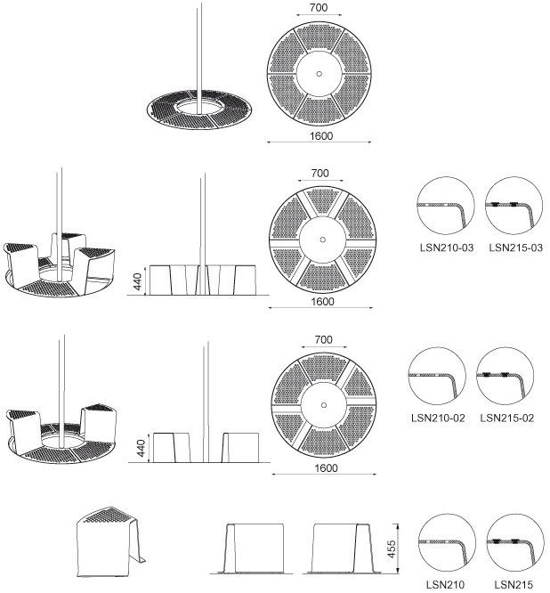 mmcité1 Скамья / решетка для деревьев из оцинкованной стали Sinus sun-id-1449113 - Вид №11