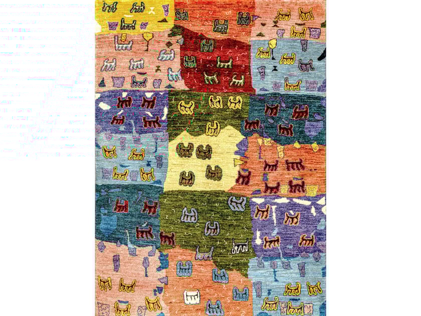 Шерстяной прямоугольный ковер с рисунком Zollanvari Naïf-Designer ARCH-00081361