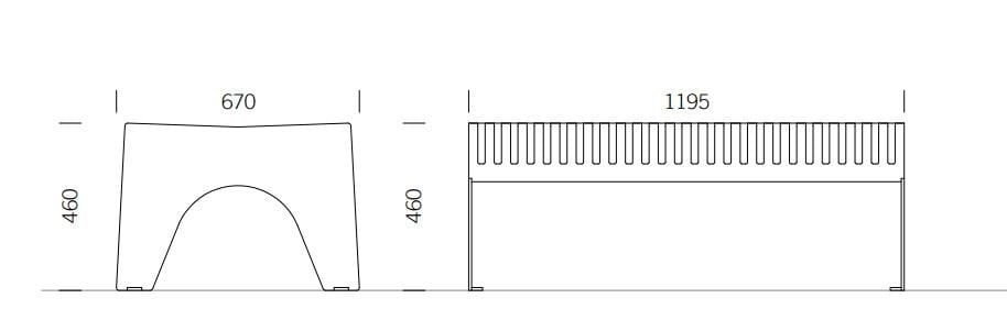 Скамья из нержавеющей стали без спинки BENKERT BANKE Chalidor ARCH-00098331 - Вид №3