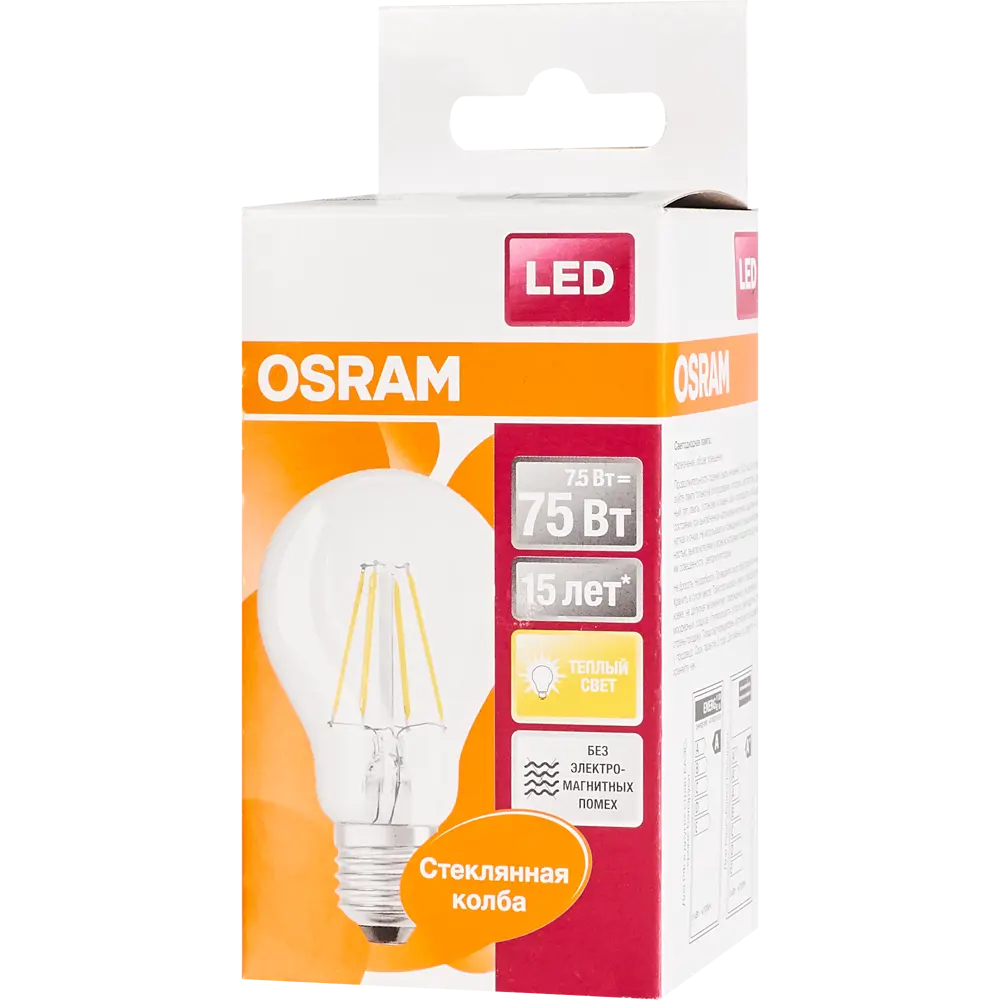 Лампа светодиодная Osram E27 220-240 В 8 Вт груша 1055 лм, тёплый белый свет 82340384 STLM-2047625  - Вид №2