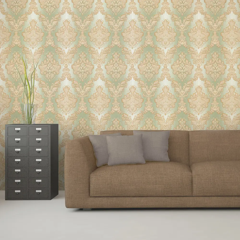 Обои бумажные Московская Обойная Фабрика Вивальди зелёные 0.53 м Вивальди 239112-7 STLM-2064135 - Вид №3