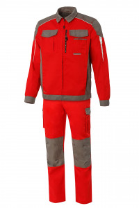 64644 Костюм  NEW 2 красный с серым STATUS  Летняя спецодежда  размер 56-58/170-176