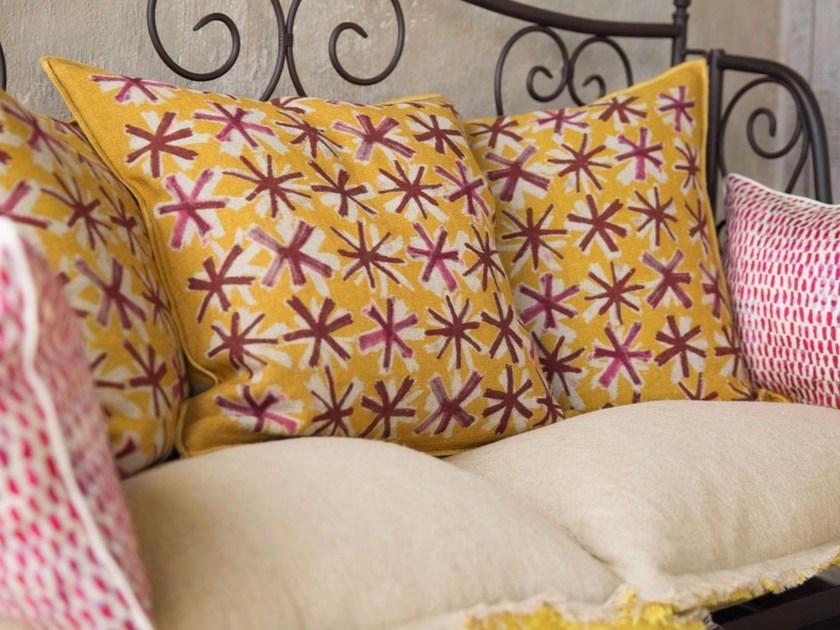 Élitis Квадратная вышитая льняная подушка  Co 136  - Вид №2